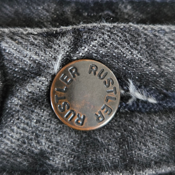 Vintage Rustler Washed Black High Waisted Classic Straight Jeans Size 34 x 30 - Picture 4 of 8